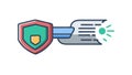 Digital Security Shield with Key Access and Data Protection, vector design Generative AI Royalty Free Stock Photo