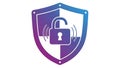 Digital Security Shield with Padlock Icon Royalty Free Stock Photo