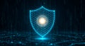 Digital Security Shield Protecting Data in a Cyber Network Royalty Free Stock Photo