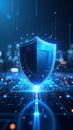 Digital Security Shield Protecting Data Network Futuristic Concept Royalty Free Stock Photo