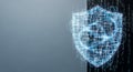 Digital security shield protecting data systems Royalty Free Stock Photo