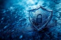 Digital security shield symbolizing cybersecurity protection Royalty Free Stock Photo