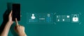Digital Security System for User Authentication and Access Motif Royalty Free Stock Photo