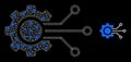 Digital Sensor Cog Icon - Triangulated Mesh with Constellation Nodes Royalty Free Stock Photo