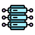 Digital server data icon color outline vector Royalty Free Stock Photo