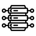 Digital server data icon, outline style Royalty Free Stock Photo