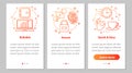 Digital services onboarding mobile app page screen with linear c