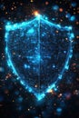 Digital shield with binary code representing data security technology Royalty Free Stock Photo
