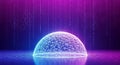 Digital Shield Futuristic Dome Protecting Data in a Cybernetic World Royalty Free Stock Photo