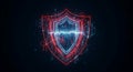Digital Shield with Glowing Lines and Hexagons Representing Cybersecurity Royalty Free Stock Photo
