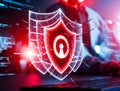 Digital Shield Icon Representing Cybersecurity