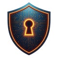 Digital Shield with Keyhole and Circuitry Royalty Free Stock Photo