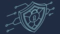 Digital shield with lock, symbolizing cybersecurity and data protection, vector design Generative AI Royalty Free Stock Photo