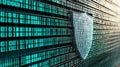 A digital shield made of binary code protecting network servers