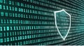 A digital shield made of binary code protecting network servers
