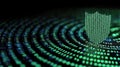 A digital shield made of binary code protecting network servers