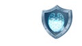 Digital Shield Protecting AI Brain Symbolizing Cybersecurity and Data Protection Royalty Free Stock Photo