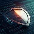 Digital shield protecting binary code data security concept Royalty Free Stock Photo