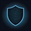 Digital shield protecting binary code data security Royalty Free Stock Photo
