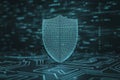 Digital Shield Protecting Data in Cyber Landscape, Cybersecurity Concept Royalty Free Stock Photo