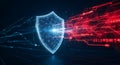 Digital Shield Protecting Data Flow in Futuristic Cyber Security Concept Royalty Free Stock Photo