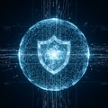 Digital shield protecting global network data Royalty Free Stock Photo