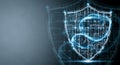 Digital shield protecting secure data network Royalty Free Stock Photo