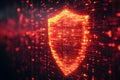 Digital Shield Protection: Abstract Cybersecurity Concept for Technology Design Generative AI Royalty Free Stock Photo