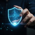 Digital Shield of Protection - Cybersecurity and Data Privacy Concept Royalty Free Stock Photo