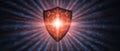 Digital Shield Representing Cybersecurity and Data Protection Royalty Free Stock Photo