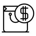 Digital shop icon, outline style Royalty Free Stock Photo