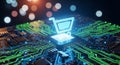 Digital Shopping Cart on CPU Circuit Board Royalty Free Stock Photo