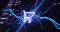 Digital Shopping Cart E-commerce Data Flow Royalty Free Stock Photo