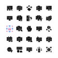 Digital skills black glyph icons set on white space Royalty Free Stock Photo