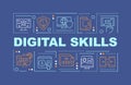 Digital skills word concepts dark blue banner