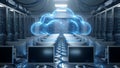 Digital Skyline: Cloud Computing Revolutionizing Modern Data Centers Royalty Free Stock Photo