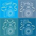 Digital SLR Camera Outline with Speech bubble