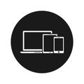 Digital smart devices icon flat black round button vector illustration Royalty Free Stock Photo