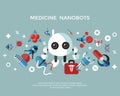 Digital smart medical nano robots concept objects