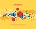 Digital smart medical nano robots concept objects Royalty Free Stock Photo