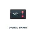 digital smart thermostat icon. digital smart thermostat concept