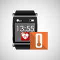 Digital smartwatch healthy thermometer Royalty Free Stock Photo