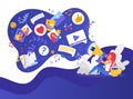 Digital social media user sharing personal story