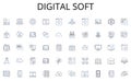 Digital soft line icons collection. Currency, My, Finance, Wealth, Capital, Assets, Credit vector and linear