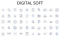 Digital soft line icons collection. Promotion, Marketing, Ad, Commercial, Billboard, Branding, Campaign vector and