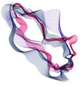 Digital soul of machine, Artificial Intelligence software visualization of human head made of dotted particles flowing wave lines