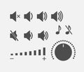 Digital sound controller icons collection Royalty Free Stock Photo