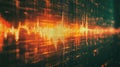 Digital sound wave analyzing audio data stream Royalty Free Stock Photo