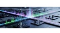 Digital Sound Waveform Analysis on Futuristic Circuit Board, Data Visualization Royalty Free Stock Photo