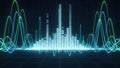 Digital Sound Waveform and Bar Graph Royalty Free Stock Photo